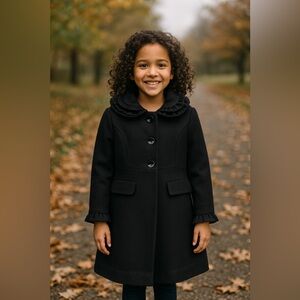 Rothschild Elegant Black Pea Coat for Kids